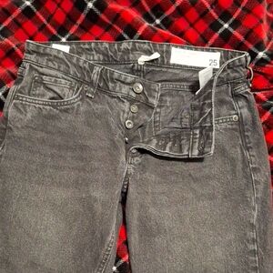 Rag & Bone Charcoal Denim Tapered Jeans